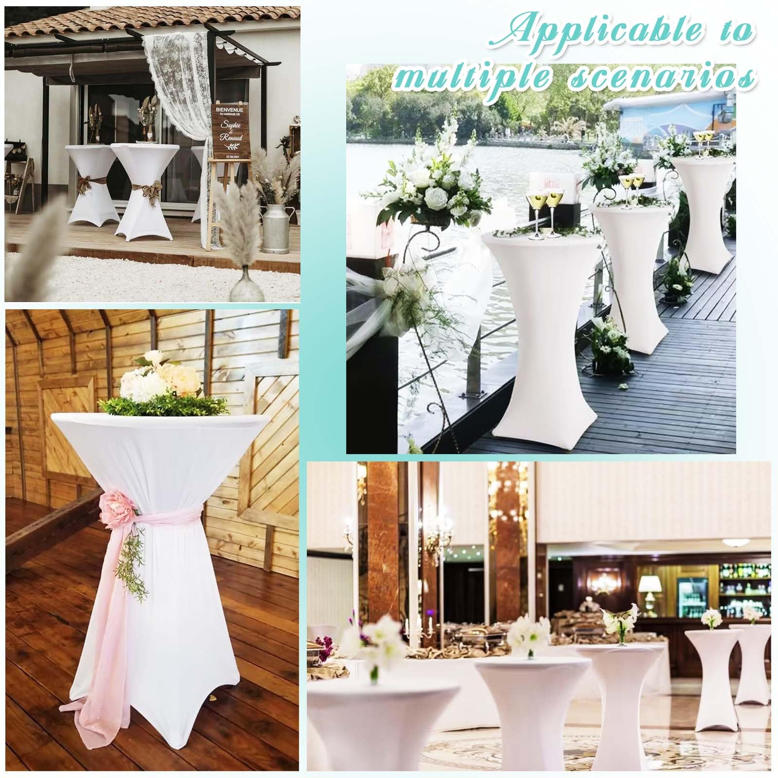 Amazon｜Showgeous カクテルテーブルカバー 6枚パック ホワイト 32x43